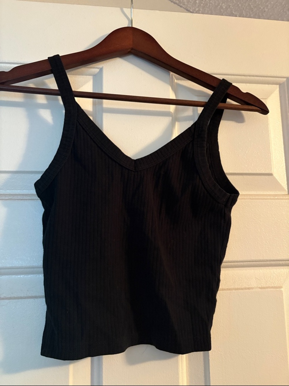 wild fable Black Ribbed V-Neck Tank